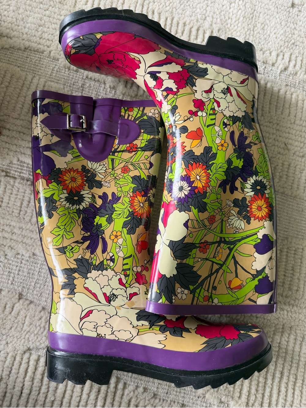 NWT! Sakroots Floral Tall Rain Boots in Box 🪻🌸